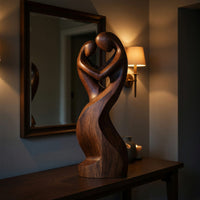 Solid Wood Sculpture Wall Art Handcrafted Abstract Furniture, view 9