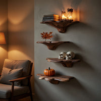 Solid Wood Mushroom Shelf Mid Century Halloween Living Room, view 9