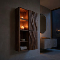 Solid Wood Corner Wall Bathroom Shelf Mounted Cabinet, view 9