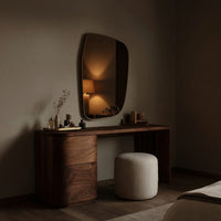 Solid Wood Dressing Table Sculptural Vanity With Drawer Storage Bedroom, view 9