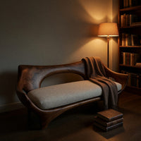 Solid Wood Sofa With Sculptural Shape Home Living, view 9