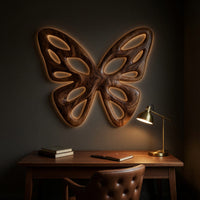 Pierced Butterfly Wall Art, Backlit and Made to Order, view 9 — view 9