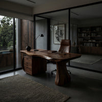 Burlform Study Desk, Shaped from Solid Figured Wood, view 9
