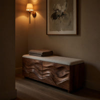 Solid Wood Entryway Storage Bench Natural End Bed, II, view 9