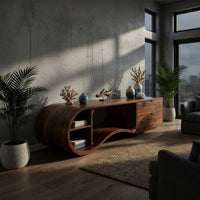 Walnut Ring, Walnut Wave, One Solid Media Console, view 9