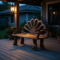 Solid Wood Outdoor Garden Bench Minimalist Rustic Entryway Foyer, view 9
