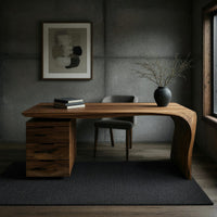 Waterfall-Leg Desk with a Three-Drawer Pedestal, view 9
