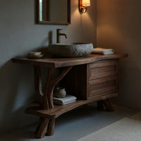 Solid Wood Live Edge Vanity Luxury Bathroom Space, view 9