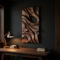 Rootveil Walnut Wall Relief, Carved in Two Panels, view 9 — view 9