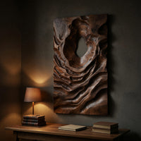 Old Root Burl Walnut Wall Panel with an Open Knot, view 9 — view 9