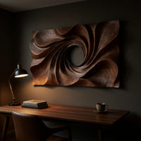Petalfall Wood Wall Sculpture in Swirled Walnut, view 9 — view 9