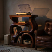 Solid Wood Record Player Stand Turntable With Storage Living Room, view 9