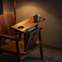 Solid Wood Sofa Arm Table Farmhouse Armrest Rustic, view 9