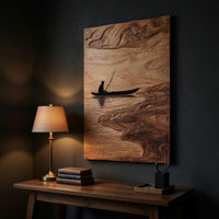 Lone Angler Wall Art for a Quiet Reading Corner, view 9 — view 9