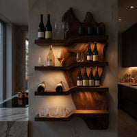 Solid Wood Wine Rack Minimalist Kitchen Wall, view 9