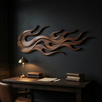 Driftfire Layered Wall Relief in Solid Walnut, view 9 — view 9