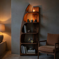 Solid Wood Standing Shelf Sculptural Hallway, view 9
