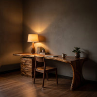Modern Wooden Desk With Built In Bookshelves For Office Decor, view 9