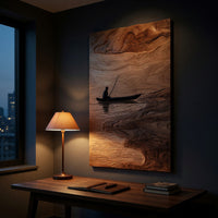 Winding River Two-Tone Hardwood Wall Art Triptych, view 9 — view 9