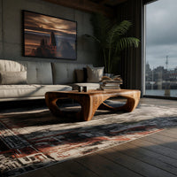 Oval Cutout Coffee Table Carved from One Wood Volume, view 9