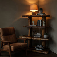 Solid Wood Standing Shelf Bookshelf Living Room Storage Modern, view 9
