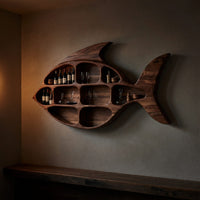 Solid Wood Wine Rack Rustic Wall Home Lounge Organizer, view 9