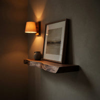 Solid Wood Natural Wood Floating Shelves Mid Century Shelf Holiday Living, view 9