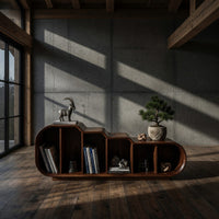 Stepped TV Console for a Reading and Media Wall, view 9
