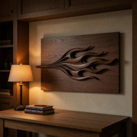 Walnut Drawn Out Into Flame, a Sculptural Wall Art Piece, view 9 — view 9