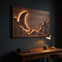 Backlit Moon and Cloud Wall Art, Framed and Made to Order, view 9 — view 9