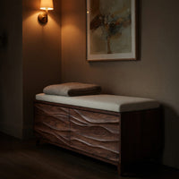 Solid Wood Entryway Storage Bench Carved Home Styles, view 9