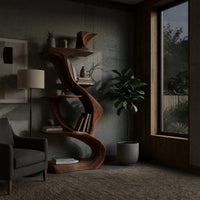 Riverform Bookshelf, Hand-Shaped from Solid Walnut, view 9