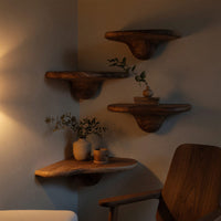 Solid Wood Mushroom Shelf Farmhouse Solid Living Room, view 9