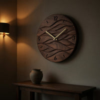 Solid Wood Clock Wave Wall Living Room, II, view 9