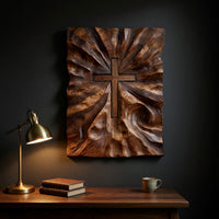 Carved Cross Wall Art for a Quiet Prayer Corner, view 9 — view 9