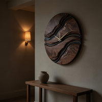 Solid Wood Clock Minimalist Artistic Wall Living Room, view 9