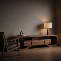 Organic Wood Tv Cabinet For Living Room Media Storage, view 9