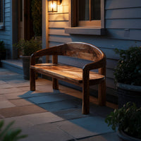 Solid Wood Outdoor Garden Bench Solid Live Edge Entryway Modern Interiors, view 9