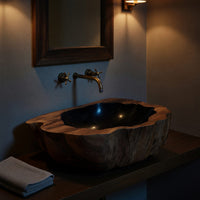 Solid Wood Sink Vanity Handcrafted Wall Mounted Bathroom Custom Bathroom, view 9