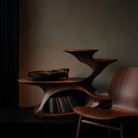 Solid Wood Record Player Stand Handcrafted Live Edge Unique Living Room, view 9