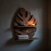 Solid Wood Corner Wall Bathroom Shelf Leaf, II, view 9