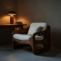 Solid Wood Chair Accent With Rounded Frame Living Room, view 9