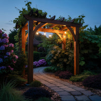Solid Wood Pergola Rustic Garden Arbor Arch Outdoor Pathways, view 9