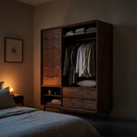 Solid Wood Wardrobe With Drawers Bedroom, view 9