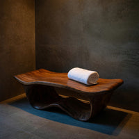 Solid Wood Teak Shower Bench Sculptural Bathroom, view 9