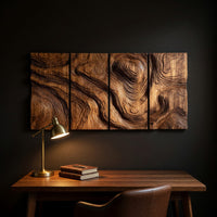 Layered Contour Wall Art in Four Carved Panels, view 9 — view 9