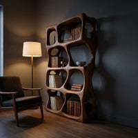 Contemporary Handcrafted Bookcase Display Organizer For Study Room, view 9
