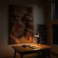 Hand-Carved Slot Canyon Wall Sculpture With a Lone Canoe, view 9 — view 9