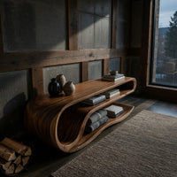 Driftfold Media Console, Carved from Solid Timber, view 9