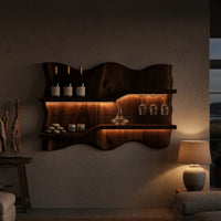 Solid Wood Wine Rack Bottle Storage Dining Space, view 9